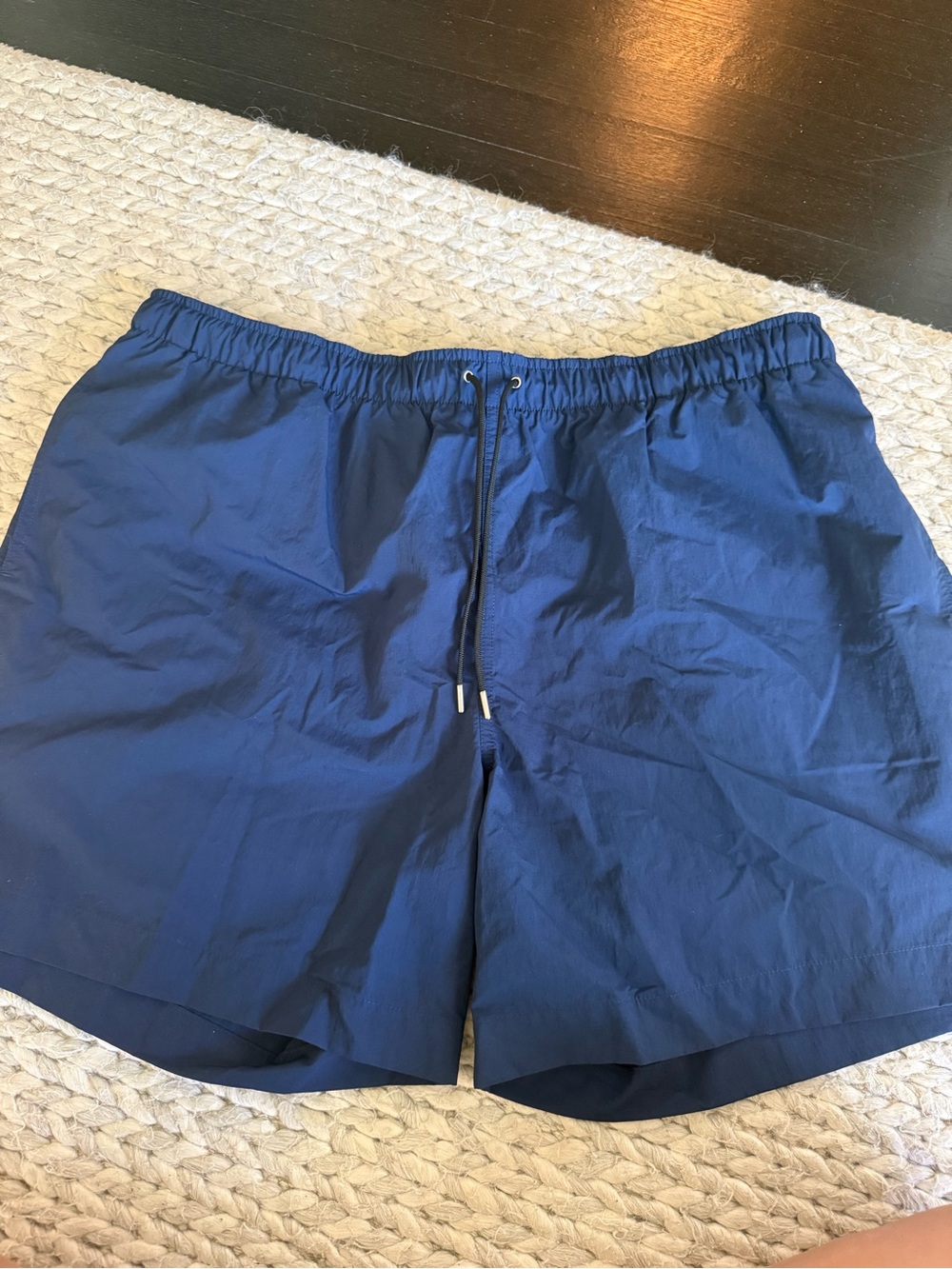 Hermes Men's Royal Navy Swim Trunks with Drawstring, Chain Design, 3XL, NWT